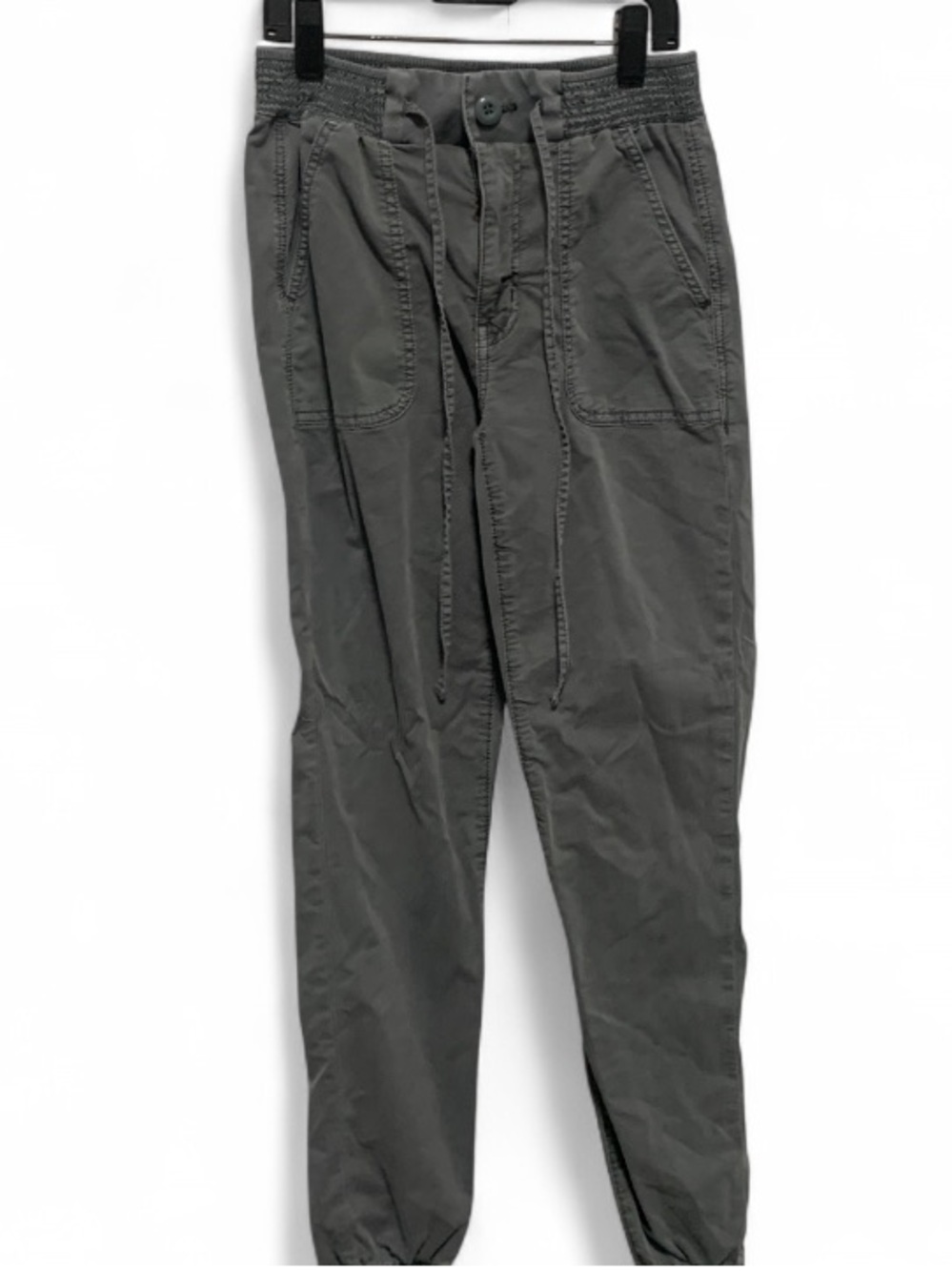 American Eagle Gray Green Smocked Waist Jogger Pants